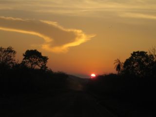Sonnenuntergang in La Higuera, Bolivien